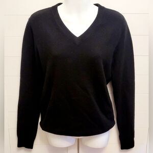 Anatomie Womens Cashmere V-Neck Sweater Size XS Black Long Sleeve Luxury